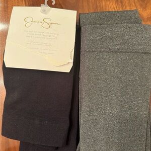NEW Jessica Simpson Charcoal and Black Fleece Leggings
